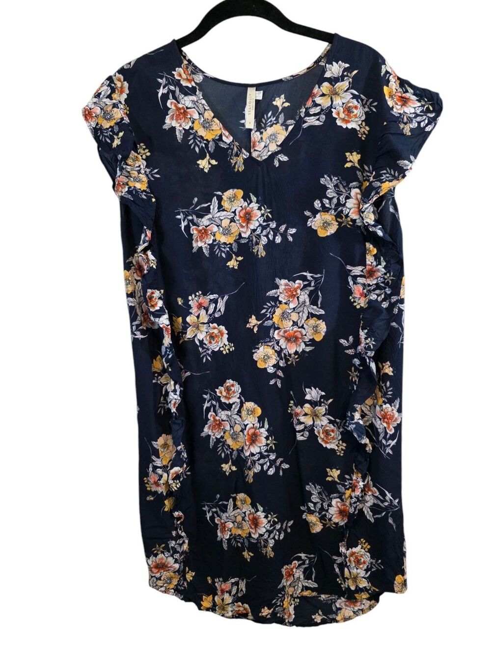 SEAFOLLY Dress Womans Small BlueMid Summer Maxi Beach Dress Swim Cover Up Floral